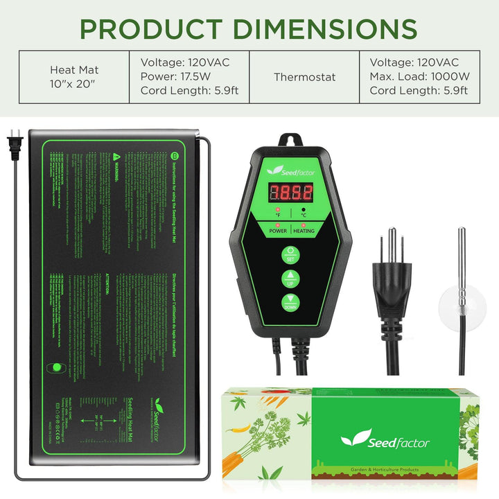 Seedfactor Seedling Heat Mat with Digital Thermostat - SeedFactor