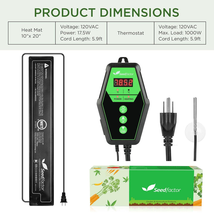 Seedfactor Seedling Heat Mat with Digital Thermostat - SeedFactor