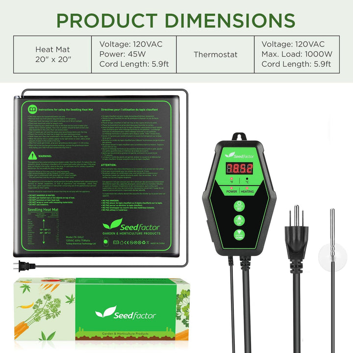 Seedfactor Seedling Heat Mat with Digital Thermostat - SeedFactor