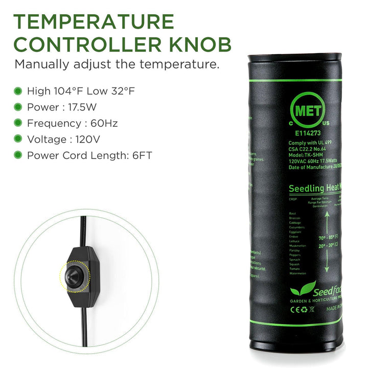 Seedfactor Waterproof Seedling Heat Mat with Adjust Knob - SeedFactor