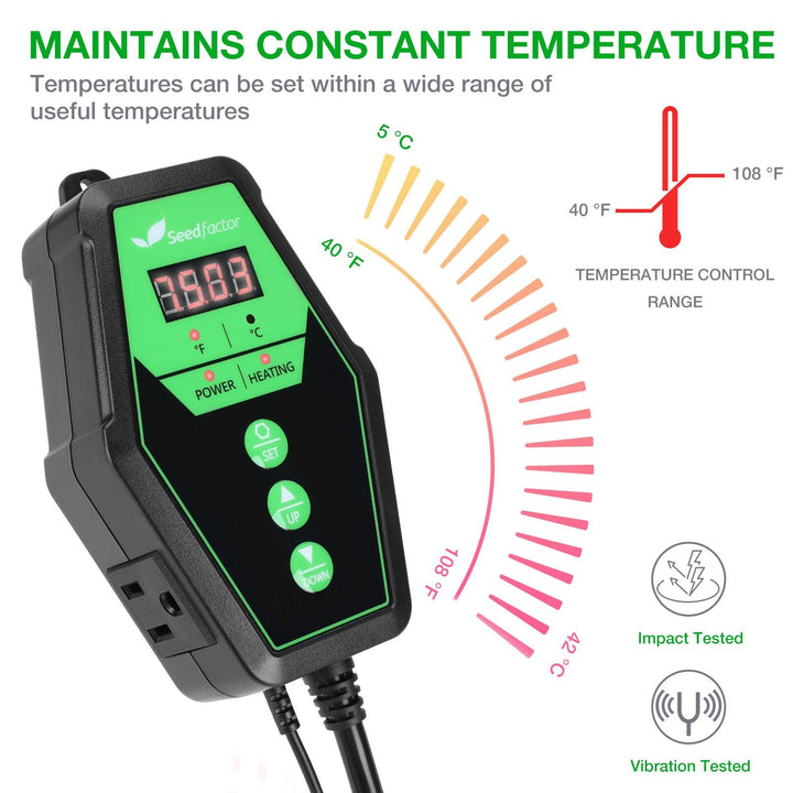 Seedfactor Seedling Heat Mat with Digital Thermostat - SeedFactor