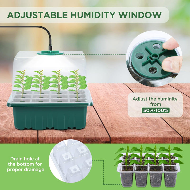 Seedfactor 7-Pack Seed Starter Tray with Heat Mat - SeedFactor