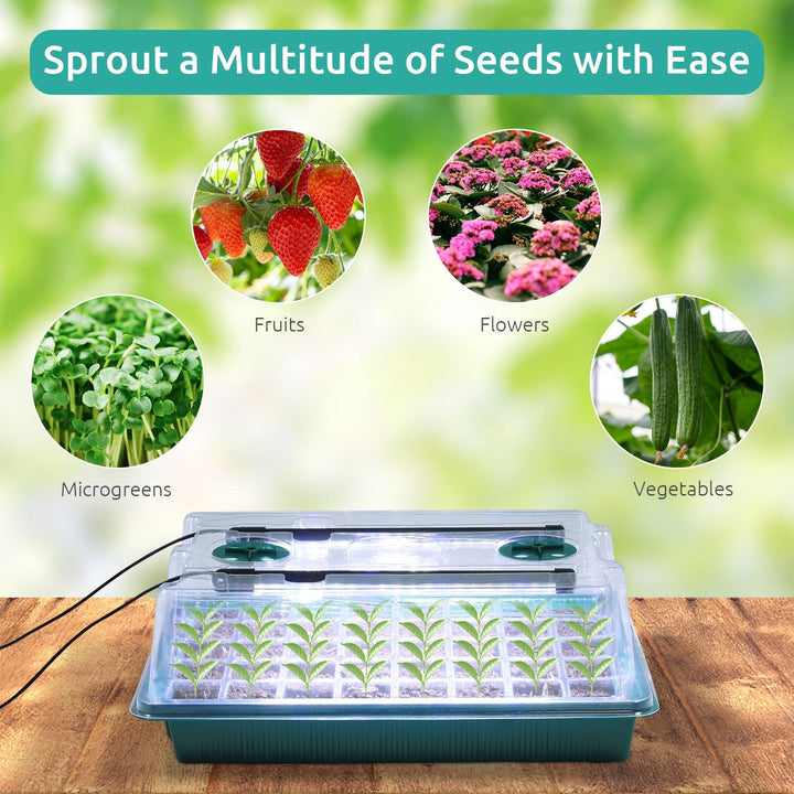 Seedfactor 2 Packs 40-Cell Seed Starter Tray with Grow Light - SeedFactor