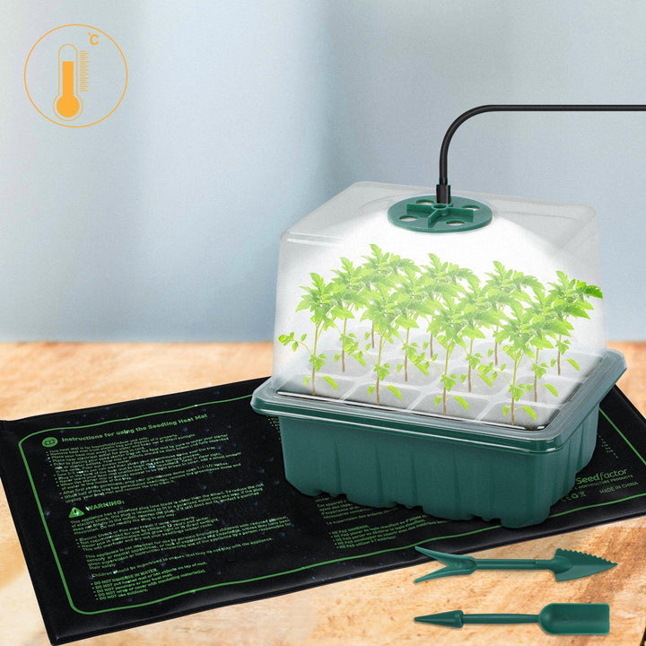 Seedfactor 7-Pack Seed Starter Tray with Heat Mat - SeedFactor