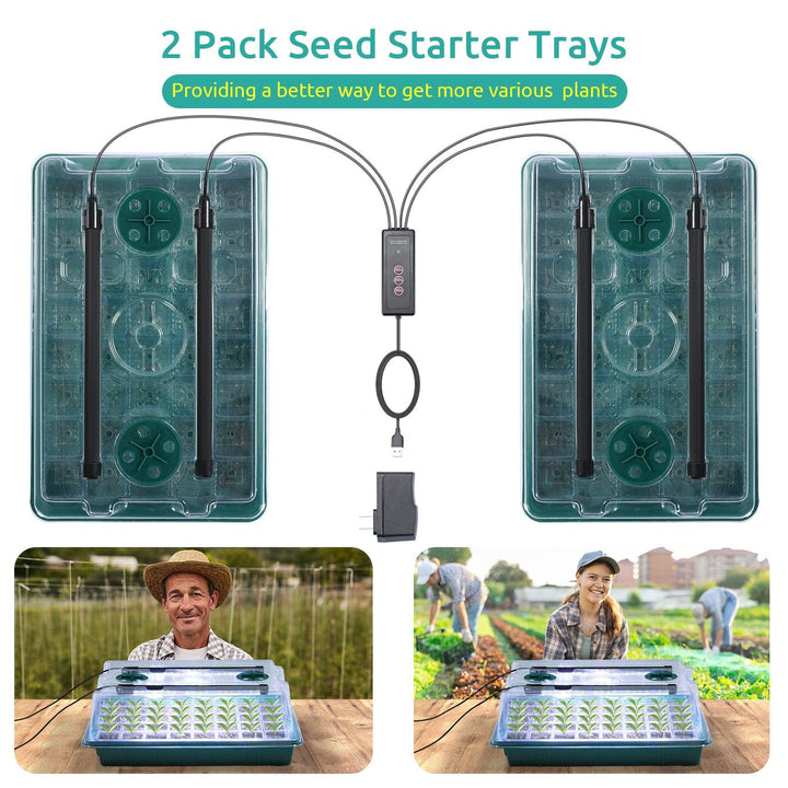 Seedfactor 2 Packs 40-Cell Seed Starter Tray with Grow Light - SeedFactor