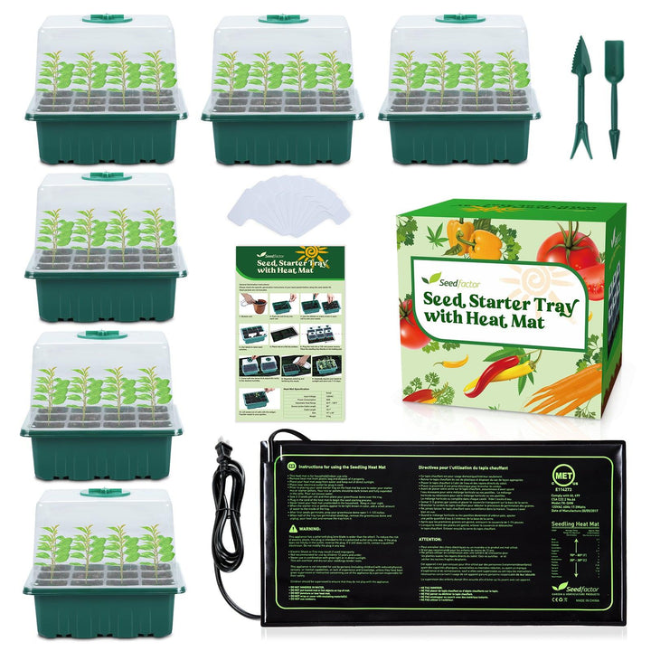 Seedfactor 7-Pack Seed Starter Tray with Heat Mat - SeedFactor